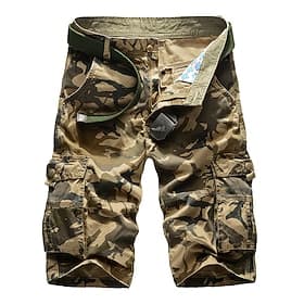 Men's Cargo Shorts Camo Shorts Tactical Pants Shorts Multi Pocket Camouflage Comfort Breathable Outdoor Daily Going out Fashion Streetwear ArmyGreen Khaki