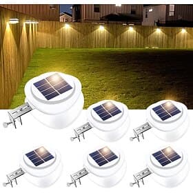 1/4/6pcs Solar Gutter Lights Outdoor Waterproof Solar Fence Light for Deck Access Courtyard Porch Driveway Garage Stair Wall Landscape Decoration Lighting Sola