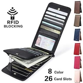 RFID Blocking Bifold Multi Card Case Wallet with Zipper Pocket Men/women Card Holder Wallet
