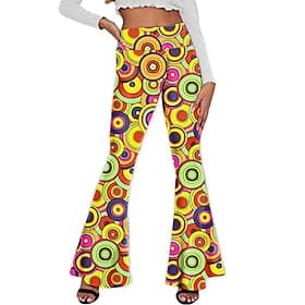 Rétro Vintage Années 1960 Années 1970 Pantalon Pantalons à pattes d'éléphant Pantalon évasé Hippie Déguisement Femmes Tenue quotidienne Enterrement de Vie de J