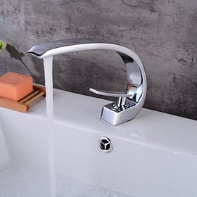 Bathroom Sink Mixer Faucet, Monobloc Washroom Brass Basin Taps Single Handle One Hole Deck Mounted, with Hot and Cold Hose, Chrome Oil-rubbed Bronze Brushed Go