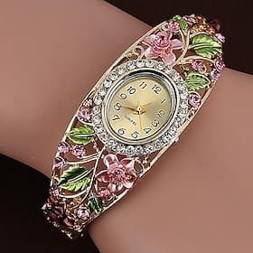 Neuheit Damen Muttertagsgeschenk für Frauen Kristall Armband Kleid Quarz Armbanduhr