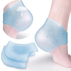 Lot de 2 protège-talons en gel de silicone pour soulager la douleur au pied – Support respirant et amortissant pour talons fissurés, éperons calcanéens et fasc