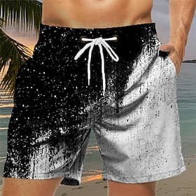 Herren Farbverläufe Grafikdrucke Badehosen Badeshorts Boardshorts Mittlere Taille Hawaiianisch Boho Lässig Täglich Strand Kordelzug mit Mesh-Futter Elastischer