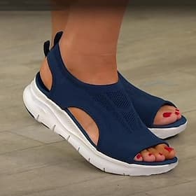 sandali sportivi open-toe da donna blu navy - tomaia in maglia traspirante e suola leggera per attività estive casual