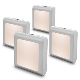Plug in Dimmable Led Night Light with Auto Dusk to Dawn Sensor Soft Warm White Nightlights for Hallway Bedroom, Kids Room Kitchen Stairway