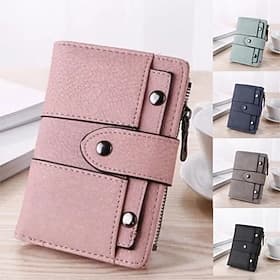 Women New PU Leather Rivet Short Wallet Zipper Coin Card Holder Female Coin Clutch Wallets Purse Money Bag
