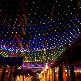 Réseau de LED maille fée chaîne lumière 810 64 m flexible fenêtre rideau lumières de vacances pour fête cour jardin coloré décoration éclairage 96/200/672/2600