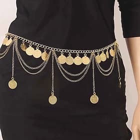 Belly Dance Dance Accessories Belt Metal Chain Gold Coin Silver Coin Women's Performance Training High Alloy