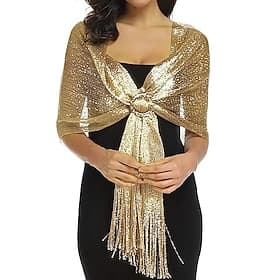 Glitters Roaring 20s Sparkle Shine Flapper Shawls The Great Gatsby Charleston Fancy Dress Women's Valentine's Day Masquerade Evening Party Party Wedding Adult