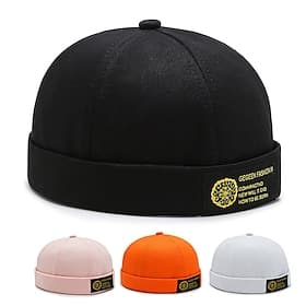 Unisex Docker-Kappe Randlose Hüte Schwarz Weiß Baumwolle Reise Strand Design Outdoor Urlaub Glatt Einstellbar Modisch