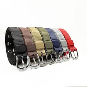 Unisex Tactical Belt Golf Web Belt for Jeans Nylon Plain Blue Black Daily Wear Going out Weekend Frame Buckle