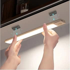 Under Cabinet Lighting, Sensor LED Lights, Rechargeable Cabinet Light, Human Body Induction LED Light Strip, 3-Colors Ultra-thin Magnetic, 10/20/30/40cm