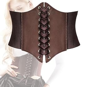 Retro Vintage Punk Gothic Medieval Underbust Corset Viking Elven Fancy Dress Women's Celtic Pirate Fantasy Corset