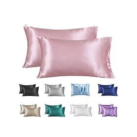 Lot de 2 taies d'oreiller en satin pour cheveux et peau