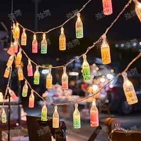 Wine Bottle String Lights Oktoberfest Battery Operated10/20/40LED String Lights Summer Life String Lights Decor For Home Bedroom Yard Patio Wedding Birthday Pa
