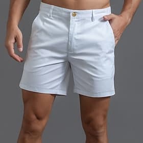 Homme Shorts Shorts Chino Bermuda Shorts de Travail Avec Poches Uni Confort Respirant Court Sport en Plein Air Quotidien Élégant Décontracté / Sportif Noir Bla