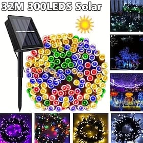 30m 300LED Solar String Lights Outdoor Waterproof 10m 100 LED Solar /Halloween Lights 8 Modes Twinkle Mini Lights For Gardens Wedding Party Tree Outdoors Deco