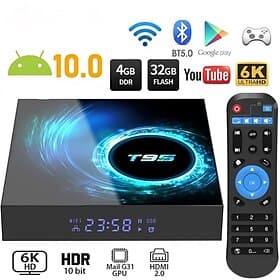 T95 Smart Tv Box Android 10 Support 6K 30FPS YouTube Google Play Voice Assistant LEMFO 2.4g 5g Wifi Bluetooth 6k 16g 32gb 64gb 4k Quad Core Set-Top Box Media
