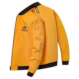 Homme Vest Bomber Veste de transition Veste Décontractée Sortir Décontracté Quotidien Printemps Automne Lettre Occasionnel Col montant Court Noir Jaune Rouge