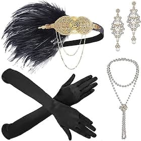1920s The Great Gatsby Outfits The Great Gatsby Wedding Guest Fancy Dress Christmas Halloween Halloween Wedding Reception Bachelorette Party Gloves Earrings Ne