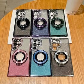 Phone Case For Samsung Galaxy S26 Ultra Plus S25 S24 S23 Ultra Plus S22 Plus Ultra Back Cover Magnetic Adsorption with Stand Holder Support Wireless Charging