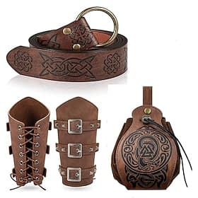 Retro Vintage Medieval Steampunk Waist Belt Scabbard Belt Pouch Pirate Viking Ranger Elven Fancy Dress Unisex Celtic Viking Halloween Carnival Performance Part