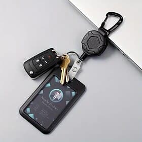 Heavy Duty Retractable Badge Reel Keychain With 1pc BadgeHolder Tactical ID Badge Reel With 31.5 Inch Steel Retractable CordBearing Weight 9.0 Oz