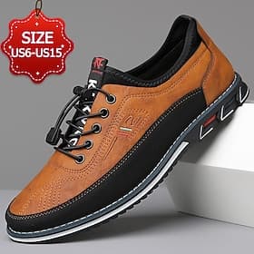 Men's Brown Casual Sneakers with Lace-Up Design – Comfortable Non-Slip Walking Shoes for Daily Outdoor Activities