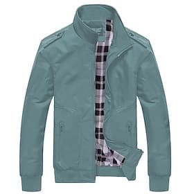 Men's Lightweight Jacket Summer Jacket Windbreaker Transition Jacket Going out Casual Daily Zipper Pocket Spring Fall Solid Color Fashion Casual Standing Col