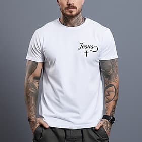 T-shirt graphique pour homme croix de Jésus foi chrétienne et design de style de vie vêtement religieux à manches courtes