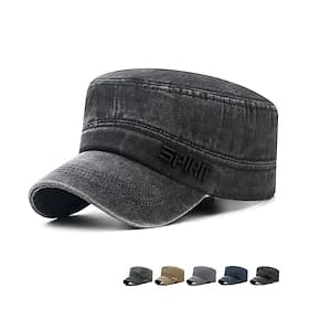 Unisex Cappello basco Cappellino da baseball Berretto militare Cappello da cadetto Nero Blu marino scuro Poliestere La moda Vintage Informale minimalismo Ester