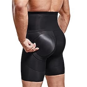 Homme Shapewear Sortir Week-end Doux Contrôle du ventre Élévation de la hanche Modelagedu corps Uni Court Gymnastique Occasionnel Tenues de Sport Noir Kaki