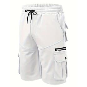 Men's Cargo Shorts Sweat Shorts Drawstring Elastic Waist Plain Soft Breathable Casual Weekend Fashion Streetwear Denim Blue Black Micro-elastic