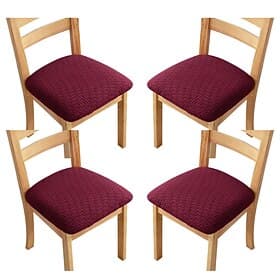 4 Pcs Stretch Jacquard Chair Seat Covers Chair Cushion Cover, Removable Washable Dining Chair Covers Anti-Dust Dining Room Chair Covers Seat Cushion Slipcovers