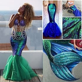 Die Meeresprinzessin Meerjungfrau Rock Cosplay Kostüm Outfits Cosplay-Kostüm for Damen Erwachsene Karneval Maskerade
