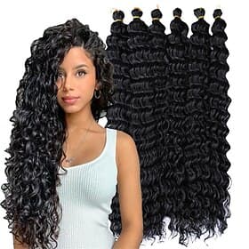 Capelli all'uncinetto latino-americani 14 pollici 18 pollici 22 pollici 6 pz/pacco hawaii arricciatura onda profonda capelli all'uncinetto onda dell'oceano tre