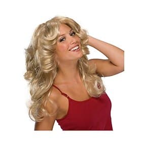 Frauen 70er Jahre voluminöse blonde Modeperücke eine Größe Halloween Perücken