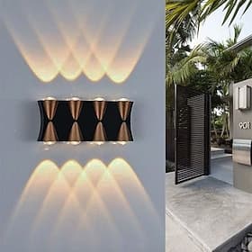 Mur LED lampe 2/3/4/5 têtes extérieur étanche verre aluminium 90 cm moderne créatif lumière blanche chaude allée balcon ip65 85-265 v