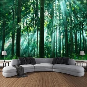 Forêt vert suspendu tapisserie mur art grande tapisserie décor mural photographie toile de fond couverture rideau maison chambre salon décoration