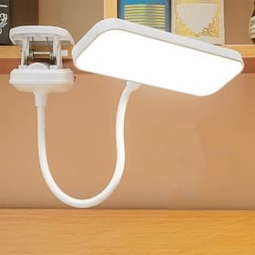 1 Stück 360° flexibles Arbeitszimmer mit Klemm-Schreibtischlampe, faltbares Nachttisch-Nachtlicht für Schlafzimmer, Arbeitszimmer, Lesen, Büro, Arbeit, LED-Tou