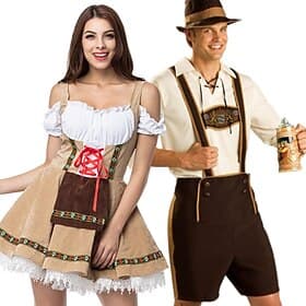 casais oktoberfest cerveja traje vestido dirndl trachtenkleider lederhosen empregada oktoberfest casal alemão munique wiesn masculino feminino estilo tradicion