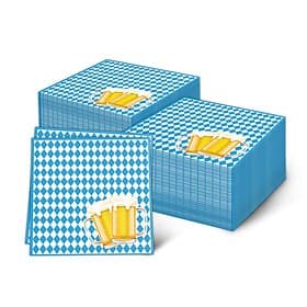 100 Pieces Oktoberfest Paper Napkins Disposable Oktoberfest Party Napkins Oktoberfest Cocktail Dinner Napkin Set 6.7 x 6.7 Folded Oktoberfest Tableware Napkins