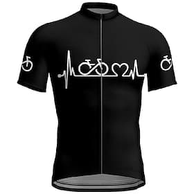 Men's Cycling Jersey Heart Short Sleeve Bike Tee Tshirt Jersey with 3 Rear Pockets Mountain Bike MTB Quick Dry Anatomic Design Wicking Breathable Sports Black