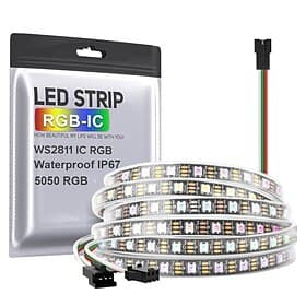 2,5 m 5M Flexibele LED-verlichtingsstrips 30/60 LEDs 5050 SMD 10 mm 1 stuk RGBIC (adresseerbare droomkleur) LED-Striplampen Voor Binnen Feest Waterbestendig 12
