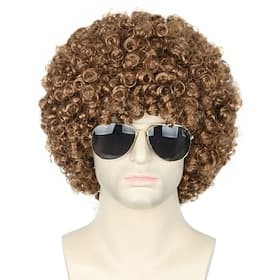 Carnival Wig 2026 Brown Afro Straight Short Synthetic Festival Wig Mardi Gras Parade Cosplay Costume Hair for Men