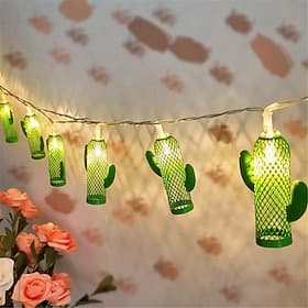 LED-Kaktus-Lichterkette, Eisenhandwerk, unsterbliche Palme, Lichterkette, LED-Innendekoration, Atmosphärenlayout, Lichtform, Lichtkette, Tagesatmosphäre, Licht