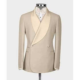 Masculino Smoking Fato Festa Casamento Azul Marinha Verde Escuro Primavera Verão Terno Lapela Xale Xale Diário Leve Cor Sólida Moderno Conjunto de 2 peças Tran