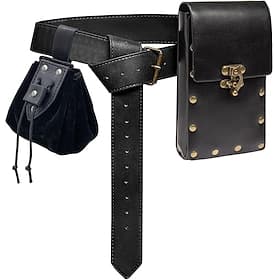 Retro Vintage Medieval Renaissance Waist Belt Scabbard Belt Pouch Ranger Alquimista Fancy Dress Men's Women's Halloween Carnival Performance LARP Adults' Belt