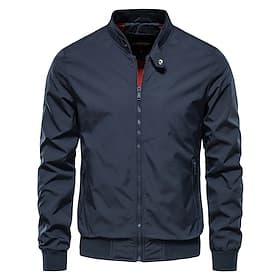 Men's Lightweight Jacket Windbreaker Sport Jacket Casual Daily Spring Fall Casual Regular Black Green Dark Blue Beige Jacket